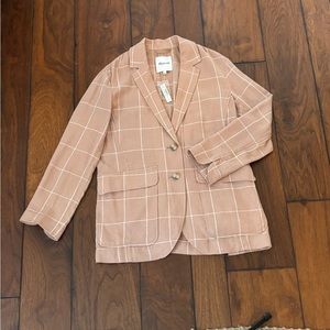 Madewell Blush Pink oversized linen blazer
